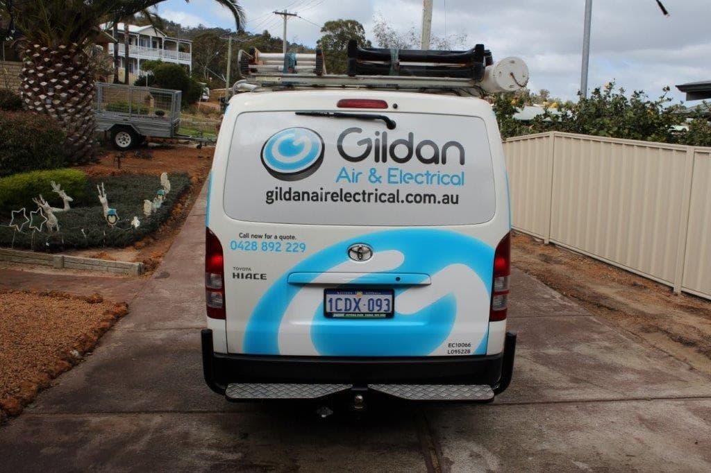 Gildan Air & Electrical van parked in a driveway